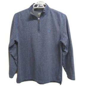 IZOD SALTWATER Men’s XL 1/4 Quarter Zip Long Sleeve Sweatshirt Jacket Blue Grey